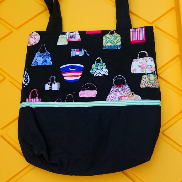 Adorable retro botique hand sewn lined & PADDED cloth purse/sactchel. - Picture 3 of 10